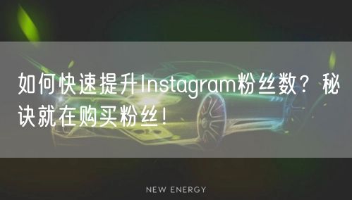如何快速提升Instagram粉丝数？秘诀就在购买粉丝！