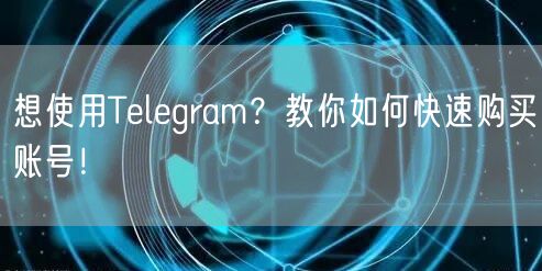 想使用Telegram？教你如何快速购买账号！