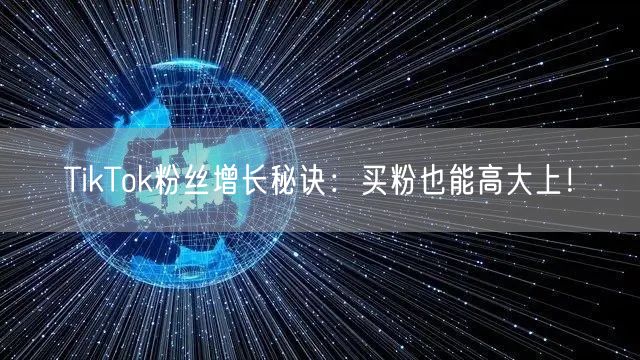 TikTok粉丝增长秘诀：买粉也能高大上！