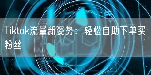 Tiktok流量新姿势：轻松自助下单买粉丝