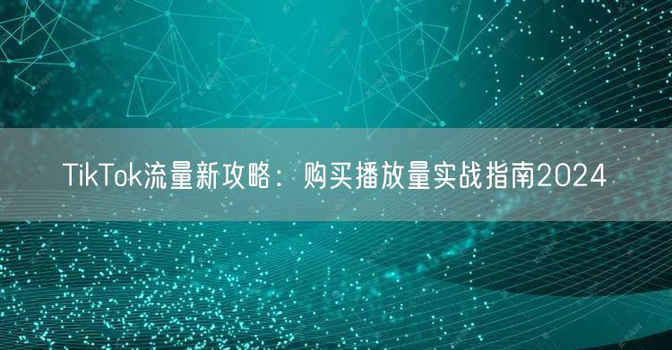 TikTok流量新攻略：购买播放量实战指南2024