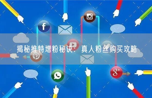 揭秘推特增粉秘诀：真人粉丝购买攻略
