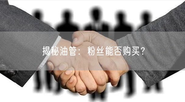 揭秘油管：粉丝能否购买？