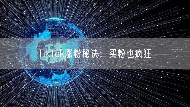 TikTok涨粉秘诀:买粉也疯狂