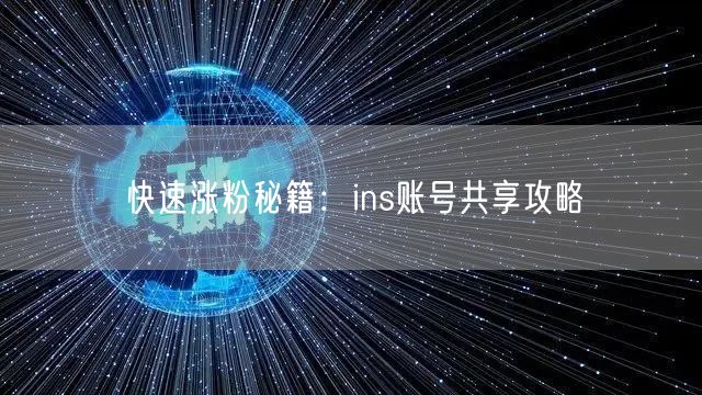 快速涨粉秘籍：ins账号共享攻略