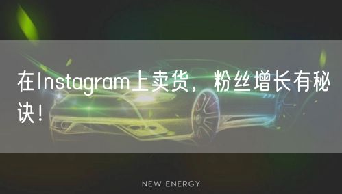 在Instagram上卖货，粉丝增长有秘诀！