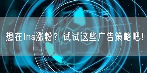 想在Ins涨粉？试试这些广告策略吧！