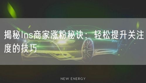 揭秘Ins商家涨粉秘诀：轻松提升关注度的技巧