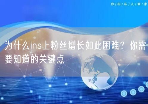 为什么ins上粉丝增长如此困难？你需要知道的关键点