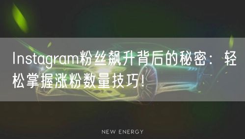 Instagram粉丝飙升背后的秘密：轻松掌握涨粉数量技巧！
