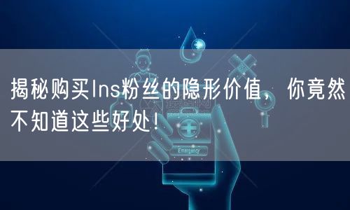 揭秘购买Ins粉丝的隐形价值，你竟然不知道这些好处！