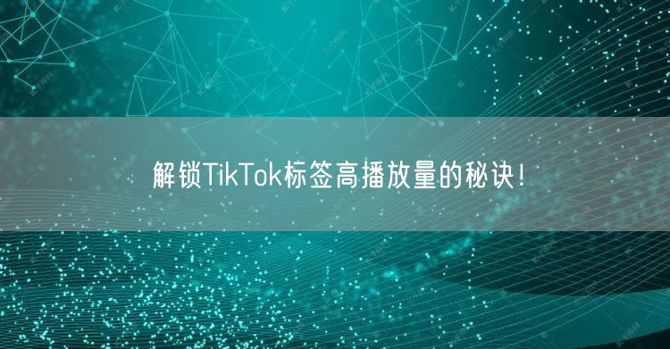 解锁TikTok标签高播放量的秘诀！