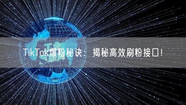 TikTok爆粉秘诀：揭秘高效刷粉接口！