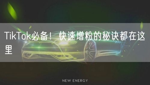 TikTok必备！快速增粉的秘诀都在这里