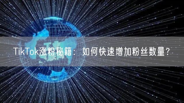 TikTok涨粉秘籍：如何快速增加粉丝数量？