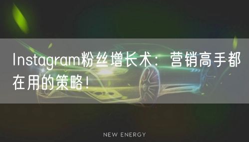 Instagram粉丝增长术：营销高手都在用的策略！