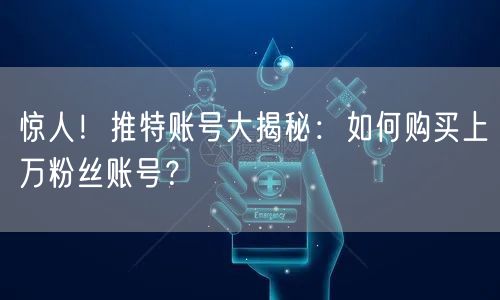 惊人！推特账号大揭秘：如何购买上万粉丝账号？