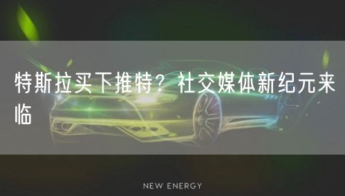 特斯拉买下推特？社交媒体新纪元来临