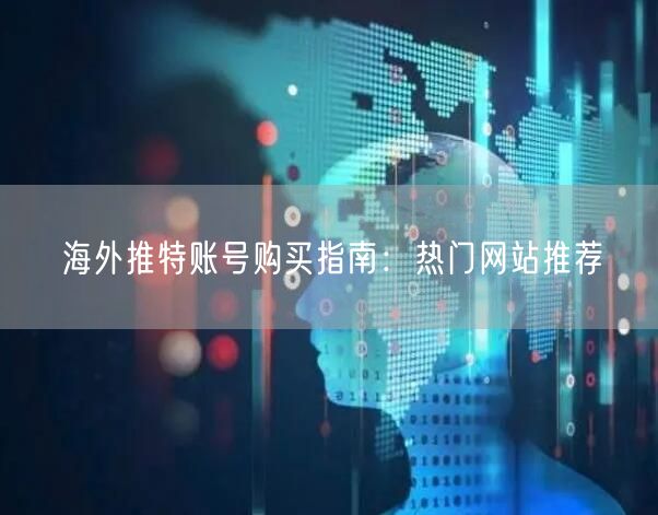 海外推特账号购买指南：热门网站推荐