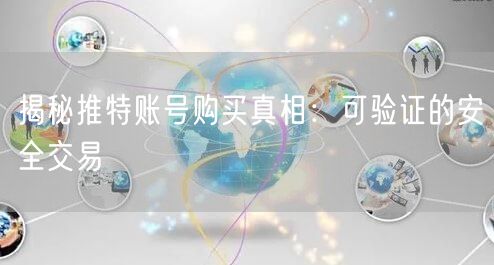 揭秘推特账号购买真相：可验证的安全交易