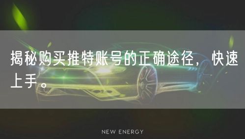 揭秘购买推特账号的正确途径，快速上手。