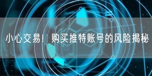 小心交易！购买推特账号的风险揭秘
