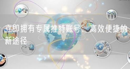 立即拥有专属推特账号：高效便捷的新途径