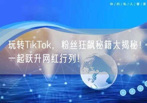 玩转TikTok，粉丝狂飙秘籍大揭秘！一起跃升网红行列！