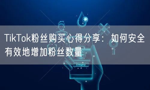 TikTok粉丝购买心得分享：如何安全有效地增加粉丝数量