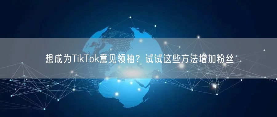 想成为TikTok意见领袖？试试这些方法增加粉丝