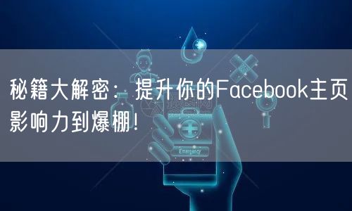 秘籍大解密：提升你的Facebook主页影响力到爆棚！