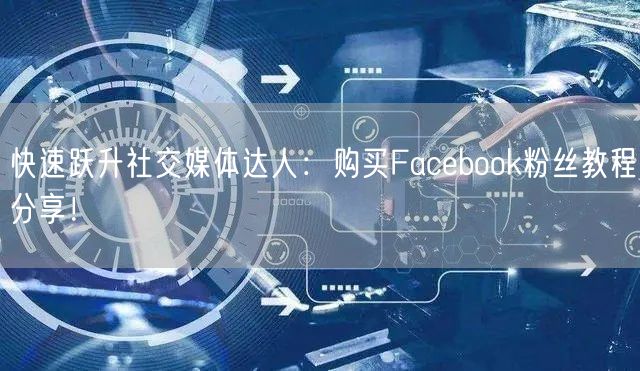 快速跃升社交媒体达人：购买Facebook粉丝教程分享！