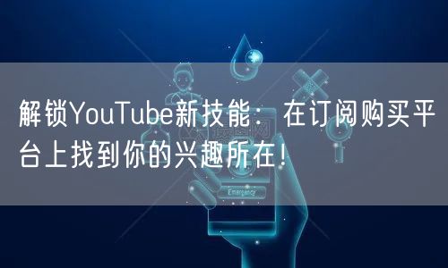 解锁YouTube新技能：在订阅购买平台上找到你的兴趣所在！