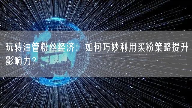 玩转油管粉丝经济：如何巧妙利用买粉策略提升影响力？