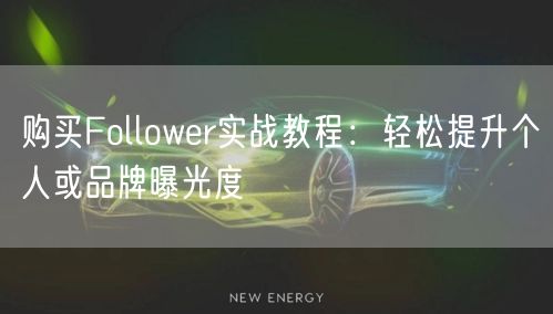购买Follower实战教程：轻松提升个人或品牌曝光度