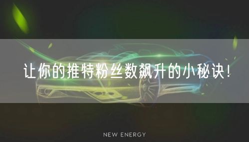 让你的推特粉丝数飙升的小秘诀！