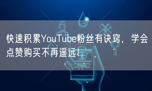 快速积累YouTube粉丝有诀窍，学会点赞购买不再遥远！