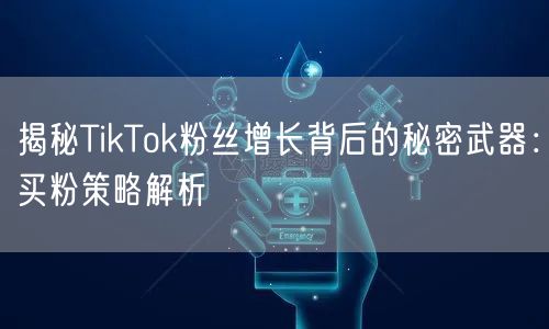 揭秘TikTok粉丝增长背后的秘密武器：买粉策略解析