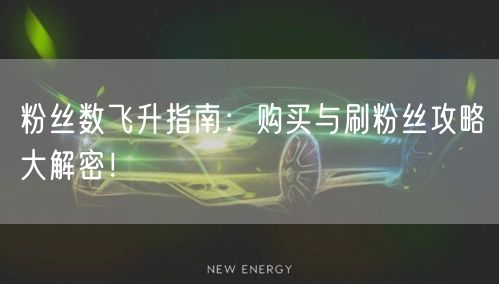 粉丝数飞升指南:购买与刷粉丝攻略大解密!