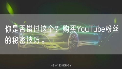 你是否错过这个?购买YouTube粉丝的秘密技巧。