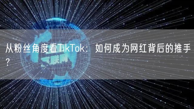 从粉丝角度看TikTok：如何成为网红背后的推手？