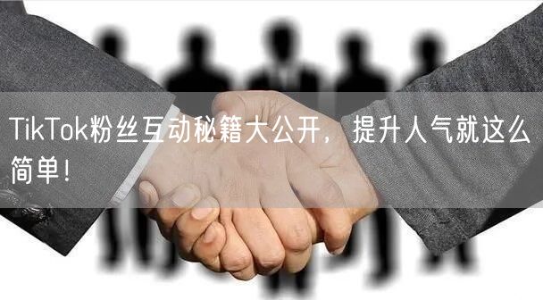 TikTok粉丝互动秘籍大公开，提升人气就这么简单！