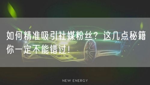 如何精准吸引社媒粉丝？这几点秘籍你一定不能错过！