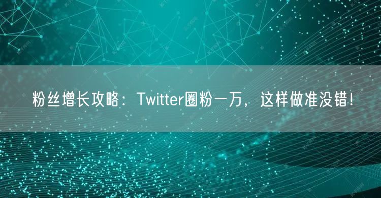 粉丝增长攻略：Twitter圈粉一万，这样做准没错！