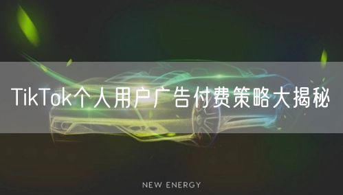 TikTok个人用户广告付费策略大揭秘